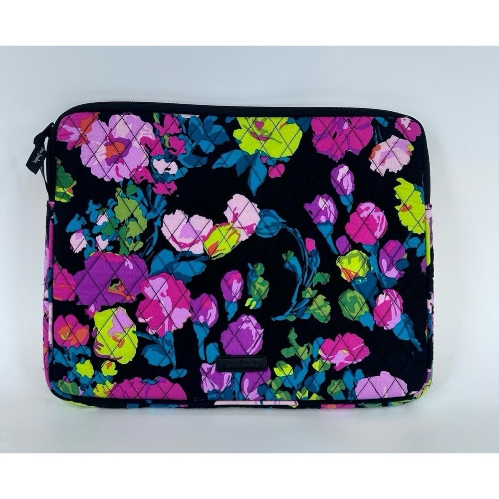 Vera Bradley‎ Laptop Zipper Holder Floral Black